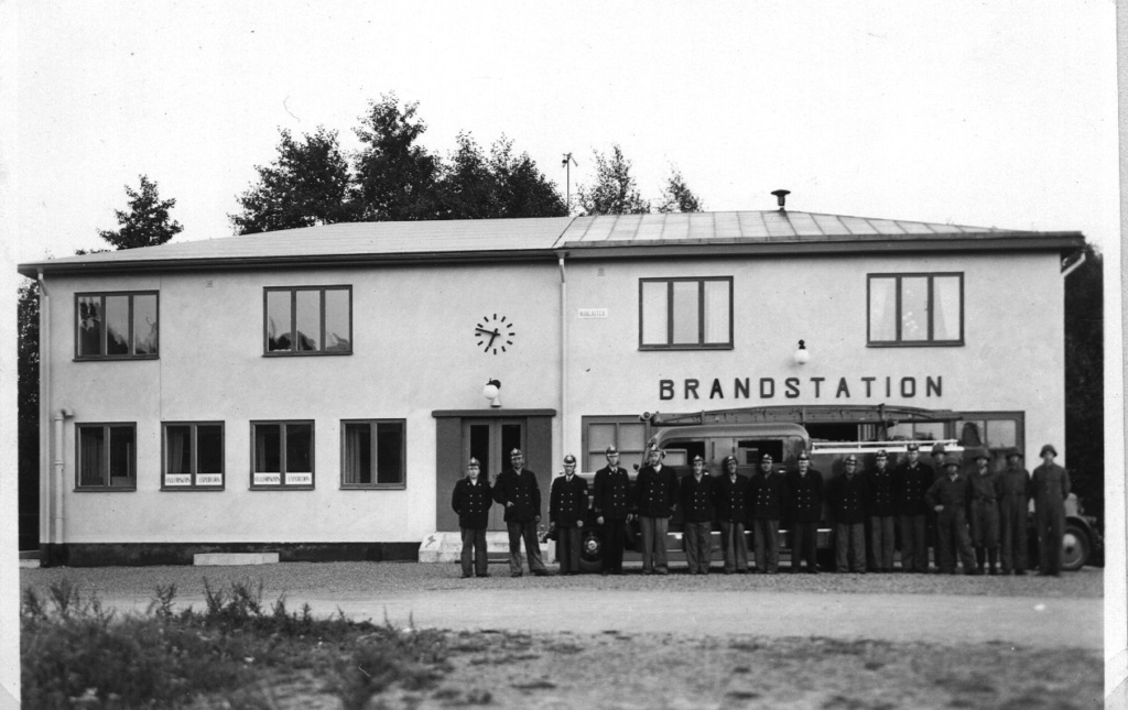 Åbys brandstation fotograferad år 1945
