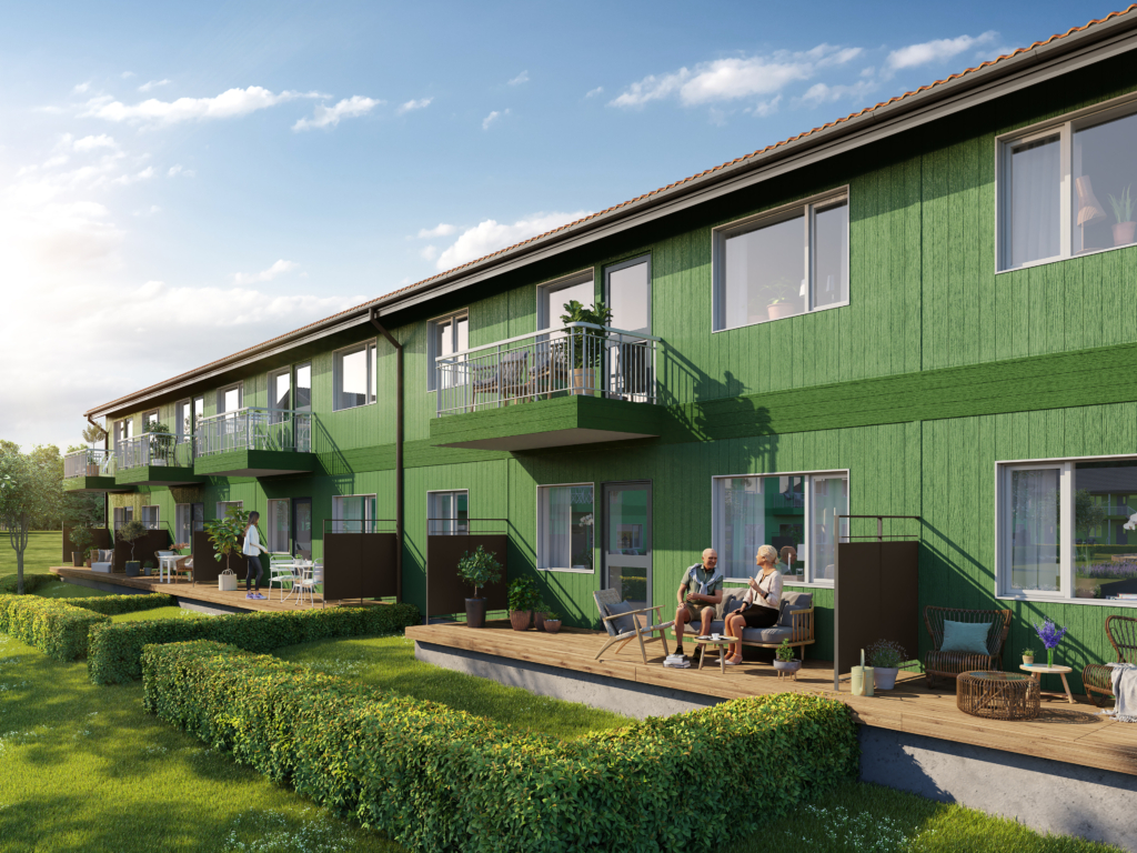 Illustration: Skiss av nybyggnation i Skärblacka